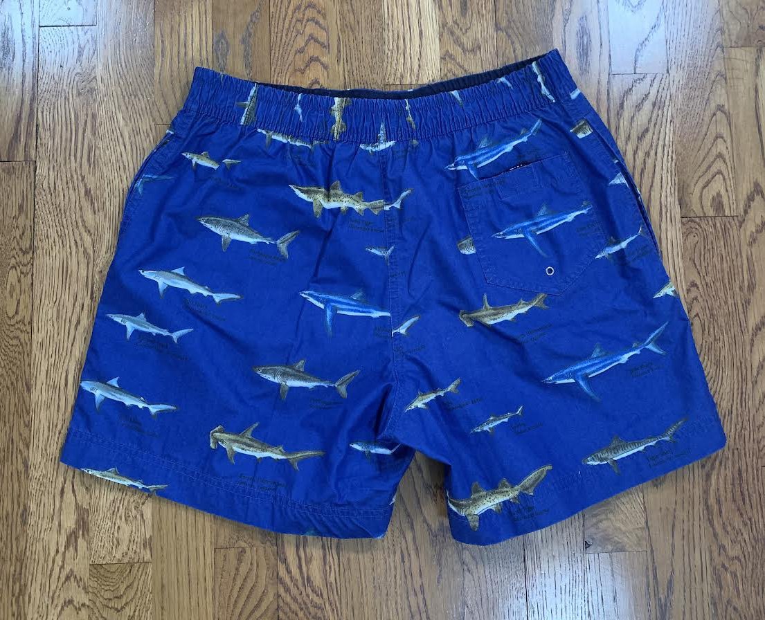 Vintage Polo Sport Ralph Lauren Shark Print Swimming Trunks (Size